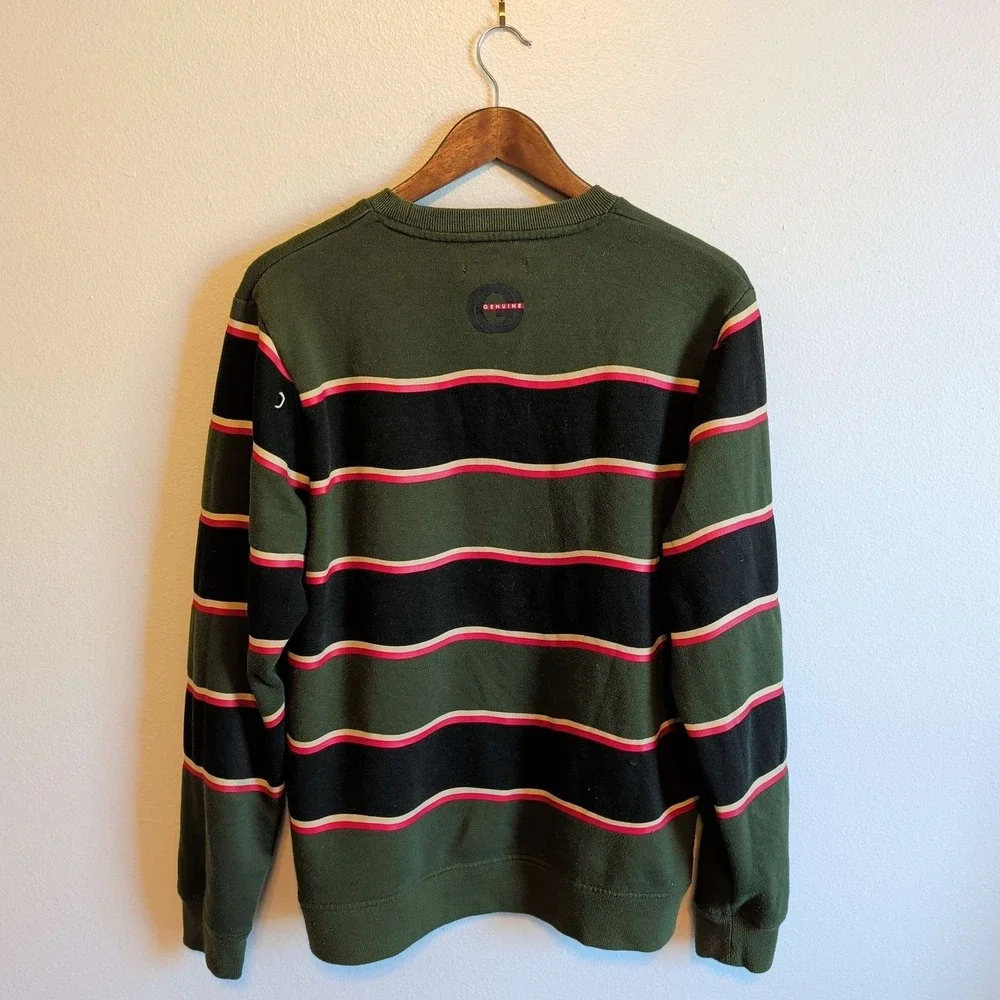 Genuine Mens Large Green Striped Fly High Club Astronaut‎ Pullover